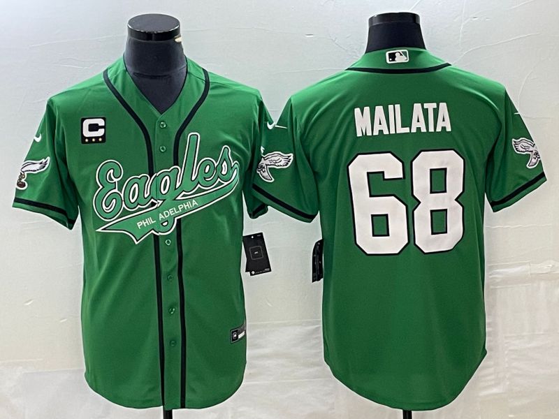 Men Philadelphia Eagles #68 Mailata Green Co Branding Game NFL Jersey style 1->philadelphia eagles->NFL Jersey